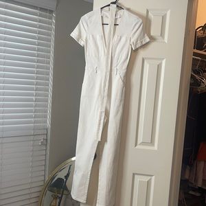 Tiger mist white denim jumpsuit